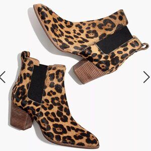 Madewell The Regan Boot in Leopard Calf Hair, sz 6.5